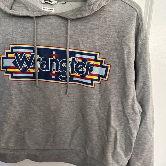 Wrangler Women’s Grey Cropped Hoodie Size S - Picture 2 of 10